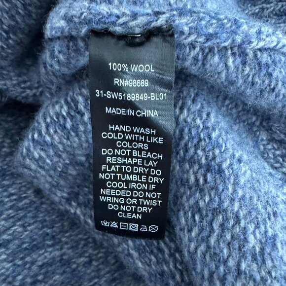 Todd Snyder Roll Neck Sweater Mens XL Wool Blue Mix Long Sleeve Casual FS-1459 - Picture 7 of 7